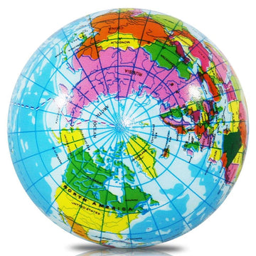 Softball Springs Globe Earth Globe Approx. 6 cm Ball by PAUL – Small, Rubber, Multicoloured