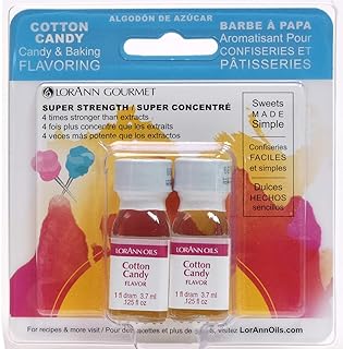LorAnn Oils Super Strength Cotton Candy Flavoring For Candy Making | 4X Stronger Than Extracts - Used For Candy, Icing, Baking - Concentrated Flavoring Oils - 0.12 Fl Oz (Pack of 2)