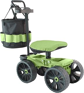 Wheelie with Tool Toter Handle, Bucket and Comfort Cushion | Premium Cart with Rolling Tool Holder | Made in USA by Vertex | Model EX590