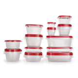 TakeAlongs Food Storage Containers Set of 26 Clear by Rubbermaid – 52-Piece (Red), 5.0 cups, Plastic, Clear, Model 2108385