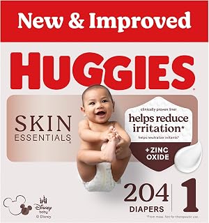 HUGGIES Skin Essentials Diapers Size 1, 204 Count (3 Packs of 68)