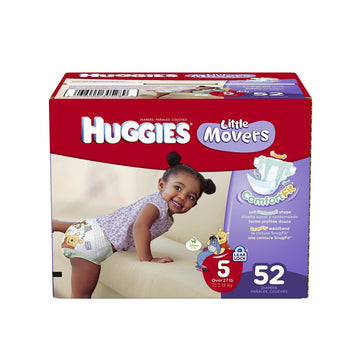 Little Movers Diapers by HUGGIES – 5, Polyester, Pack of 52