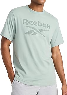 Reebok Men's Logo T-Shirt, Standard Fit, Lightweight Cotton-Poly Jersey Fabric