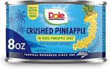 Dole Canned Fruit, Crushed Pineapple in 100% Pineapple Juice, Gluten Free, Pantry Staples, 8 Oz, Packaging May Vay