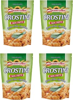 Panealba Non Fried Crostini Snack Chives Taste - 100 gr / 3.53oz, pack of 4