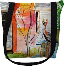 Betsydrake TY036S 13 x 13 in. Betsys Pelican Tote Bag - Small Black