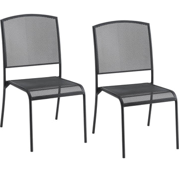 Interion Outdoor Café Armless Stacking Chair by Global Industrial – Alloy Steel, Black, Model 262085BK