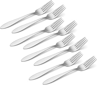 Oneida Taylor Everyday Flatware Dinner Forks, Set of 8, 18/0 Stainless Steel, Silverware Set, 1.5 x 3.75 x 8.6 inches (Pack of 12)