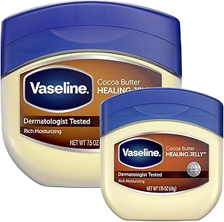 Vaseline Cocoa Butter Healing Jelly, Skin Protectant, 2-Size Variety Bundle | #1 Dermatologist-Recommended Skin Protectant, Healing Ointment for Sensitive and Dry Skin | Infused with Real Cocoa Butter