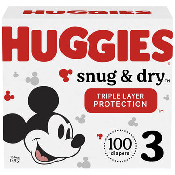 Snug & Dry Diapers by HUGGIES – Size 3, rubber, White, Model 00036000515329