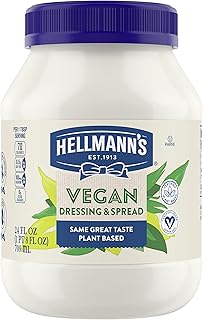 HELLMANN'S Vegan Dressing and Spread Vegan 1 ct For a Creamy Sandwich Spread or Condiment Same Great Taste, Plant Based, Free From Eggs 24 oz