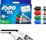 EXPO Dry Erase Markers, Low Odor Ink, Assorted Colors, Chisel Tip, 4 Count - Whiteboard, Calendar, Organization, Essential Supplies for Office, School, Classroom, Teachers (Pack of 12)