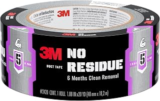 3M No Residue Duct Tape, 1.88 in x 20 yd, 1 Roll, Removes Without a Trace | Great for Bundling, Securing Cords, Tear by Hand Vertically and Horizontally, Ideal for Indoors and Outdoors (2420)