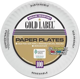 AJM Packaging AJMCP6GOAWH - Ajm Coated Paper Plates