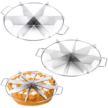 Ziliny Cake Divider Set, 10.6 Inch Stainless Steel, 2 Pack for 8 and 6 Slices