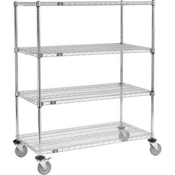 E-Z Adjust Wire Shelf Truck by Nexel – 37"L x 24"W x 60"H, Alloy Steel, Chrome, Model 580554AB