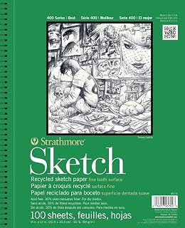 Strathmore 400 Series Wire Bound Sketch Pad, 60 lb. Recyled Paper, 3.5 X 5 inches, White, 100 Sheets (457-3-1)