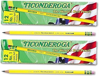 Ticonderoga Yellow Pencil, No.1 Extra Soft Lead, Dozen DIX13881 (2-Pack)