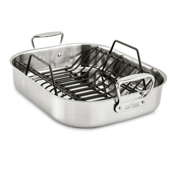 All-Clad Stainless Steel Roaster with Rack, 13 x 16 Inch, Silver
