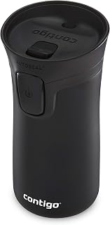 Contigo Pinnacle Autoseal Travel Mug, Stainless Steel Thermal Mug, Vacuum Flask, Leakproof Tumbler, Coffee Mug with BPA Free Easy-Clean Lid, 300 ml, Matte Black