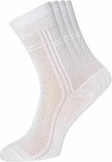RONDO Ultra Thin Breathable Lightweight Cotton Mens Dress Socks 4 Pack - Crew Length Socks Size 7-9, 9-11, 11-13