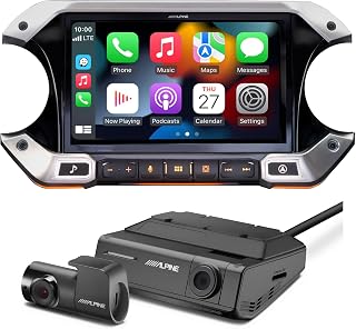 Alpine i509-WRA-JL 9 in Wrangler Receiver Dash Camera Bundle | 9 in weather-resistant digital media receiver with CarPlay, Android Auto and dash camera bundle for the JL Wrangler.