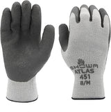SHOWA Atlas 451 Winter Work Gloves, Insulated, Heavy-Duty, Medium, 12-Pack | Insulated general purpose work glove with poly blend liner and a natural latex palm. For winter construction, outdoor work.