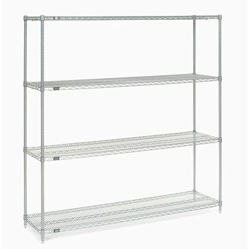 Nexelate Wire Shelving Starter Unit – 4, Alloy Steel, Silver, Model 990142