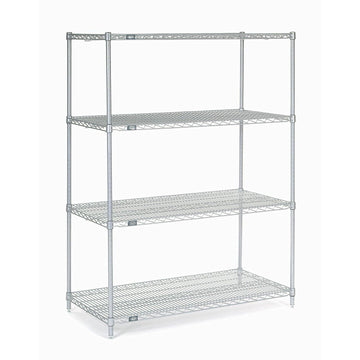 24486C Chrome Wire Shelving by Nexel – 48" W x 24" L x 63" H, Alloy Steel, Chrome, Model 188410