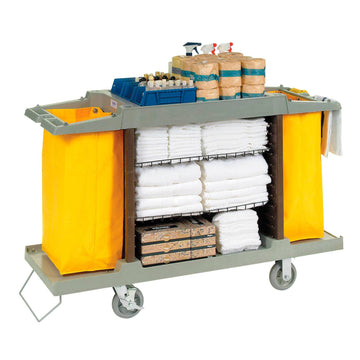 Hotel Cart by Global Industrial – 57"L x 21"W x 39"H, Plastic, Gray, Model 603575
