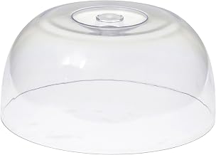 TableCraft PCD1 Cake Dome, 12" Diameter x 5.75" H, Clear SAN Plastic with Inset Handle, BPA Free Cake Cover for Bakery Display