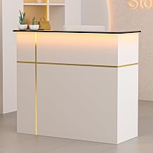 AHB Reception Desk with Counter, Modern Front Table Equipped Lockers