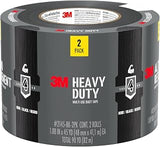 3M Black Duct Tape, 1.88 in x 45 yd, 2 Rolls, Heavy Duty, 2145-BK-2PK | Temporary Solutions for Sealing, Holding, and Reinforcing, Tear by Hand Vertically and Horizontally, Staple for Every Toolbox