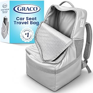 Graco Padded Car Seat Travel Bag & Infant Carrier Backpack, Gray