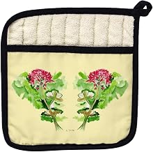 Betsy Drake PT199A Geraniums on Yellow Pot Holder