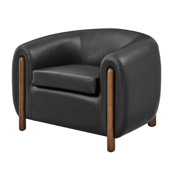 Cordelia Accent Chair - Black Faux Leather by New Pacific Direct – Faux Leather, Black, Jacob Brown, Model 1900243-691