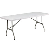 6-Foot Granite White Plastic Folding Table by Flash Furniture – 6 feet, Metal, Plastic, Plastic: Polyethylene, Granite White, Model DAD-YCZ-183B-GW-GG