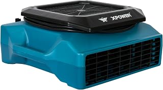 XPOWER PL-700A 1/3HP 1050 CFM Air Mover – Sealed Motor Low Profile Carpet Dryer – Air Blower Build-In GFCI Power Outlets & Hour Meter Dryer Floor Fan