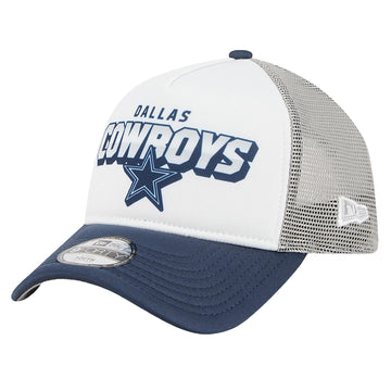 Toddler White/Navy Dallas Cowboys Streak A-Frame 9FORTY Adjustable Hat by New Era – Polyester, Dallas Cowboys, White, Model Nfl Toddler Streak A-frame 9forty