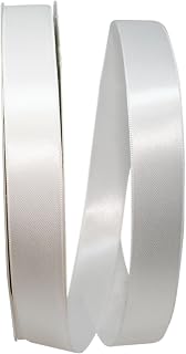Reliant Ribbon 5000-030-05C Double Face Satin Allure Dfs Ribbon, 7/8 Inch X 100 Yards, White