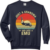Just A Grandma Who Loves Emu Funny Emu Retro Comfort Colors Adult Sweatshirt