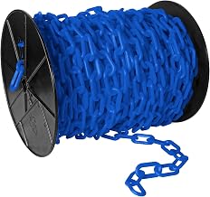 Mr. Chain Plastic Barrier Chain Reel, Sky Blue, 125 ft Length (50124)