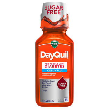 Dayquil Cold and Flu Diabetes Formula, 12 Fl Oz by Vicks – Commercial Grade