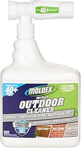 Moldex Instant Outdoor Cleaner with Bleach and Hose End, 64 oz – Fast Acting Spray for Mold and Mildew Stains on Siding, Decks, Fences and Exterior Surfaces