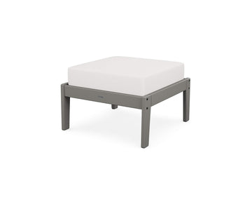 ® Ottoman by Polywood – Medium, High-density Polyethylene, Slate Grey / Textured Linen, Model 4410-GY152939