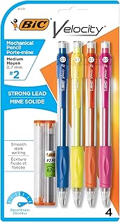 BIC Velocity Mechanical Pencils, with Colorful Barrel, Medium Point (0.7 mm), School Supplies for Students and Teachers, 4-Count Pack