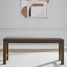 Liberty Furniture Brook Bay Upholstered Counter Height Bench for Dining Room W60 x D16 x H26 - Sandstone Brown