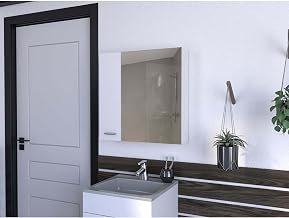 Medicine Cabinet Prague, Four Internal Shelves, Single Door - White