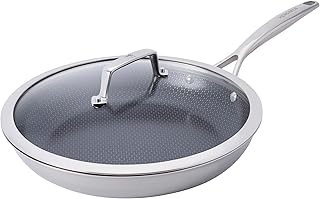 HENCKELS Paradigm 12-Inch Ceramic Fry Pan with Lid, Oven Safe Up To 500°F | Non-toxic, food-safe, ceramic nonstick coating. Induction Cookware Compatible for All Cooktops. Scratch Resistant.