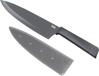Kuhn Rikon Colori+ Non-Stick Chef's Knife with Safety Sheath, 30 cm, Grey